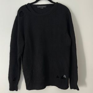 360 Cashmere Skull Cashmere sweater with intentional holes